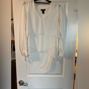 White House Black Market Long Blouse. White.
